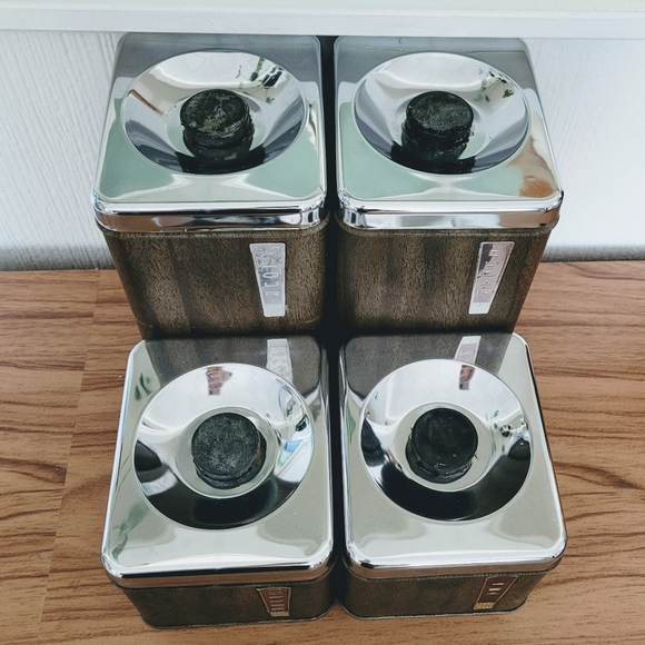 FINAL PRICE DROP Vintage 60s BeautyWare Chrome Canister set - Picture 5 of 6